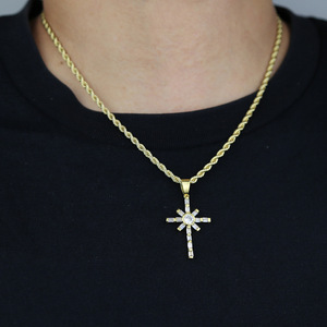 Collana con Ciondolo a Stella Pronta per il Dropshipping, Gioielli da Uomo con Zirconi Incastonati - Product Image 3