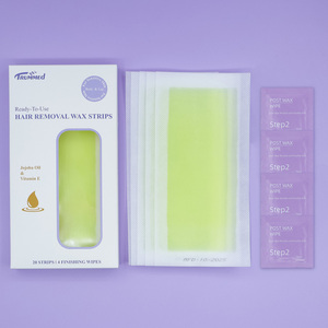 Strip Wax Siap Pakai Trummed Warna Kuning untuk Penghilang Bulu, Cocok untuk Kulit Sensitif, Termasuk Tisu Minyak Pasca Wax untuk Tubuh, Lengan, dan Ketiak - Product Image 1