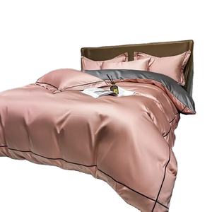 Vente en gros d'usine de <span class=keywords><strong>drap</strong></span> de lit brodé de luxe 100% coton bon marché lot de literie pour hôtel housse de couette taie d'oreiller <span class=keywords><strong>drap</strong></span> <span class=keywords><strong>plat</strong></span> - Product Image 1