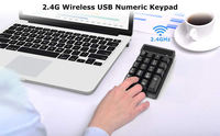 Clavier numérique portable sans fil 2,4 G 4.0 avec 19 touches pour comptable bancaire