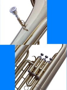Instrumento de cuerno de tono <span class=keywords><strong>bajo</strong></span> Instrumento de viento de latón occidental que toca en la tecla de B Flat Golden <span class=keywords><strong>Tuba</strong></span> Banda para adultos Trompeta con llave - Product Image 2