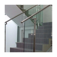 Prima Modern Poteau de balustrade en acier inoxydable et verre avec colliers de fixation, système de balustrade complet pour escalier, villa et jardin