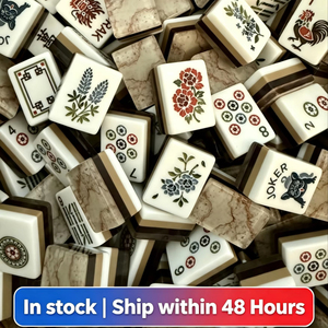 160 Piezas de Fichas de Mahjong Americanas de Lujo en Acrílico con Diseño de Madera Veteada, para Entretenimiento, Embalaje Plegable, para 4 Jugadores, Directo de Fábrica - Product Image 2