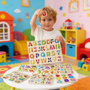 Set di Puzzle in Legno Montessori per Bambini CE CPC, Giocattoli Educativi Personalizzati all'Ingrosso per Bambini 2-4 <span class=keywords><strong>Anni</strong></span> - Product Image 3