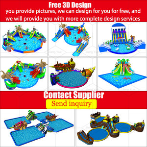 Toboggans aquatiques gonflables géants à thème populaire pour parcs aquatiques commerciaux avec piscine - Product Image 5