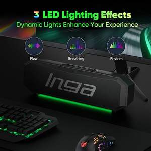 INGA for Computer Speakers USB Powered Plastic Cabinet 10-30W Dual Gaming Music Modes <b>Plug</b>-and-Play Colorful LED <b>Lights</b> - Product Image 6