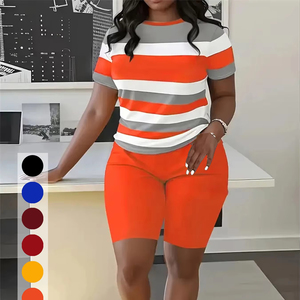 <span class=keywords><strong>Abbigliamento</strong></span> da <span class=keywords><strong>donna</strong></span> all'<span class=keywords><strong>ingrosso</strong></span> stampato a manica corta pantaloncini Casual <span class=keywords><strong>abbigliamento</strong></span> sportivo Set per la vita quotidiana - Product Image 1