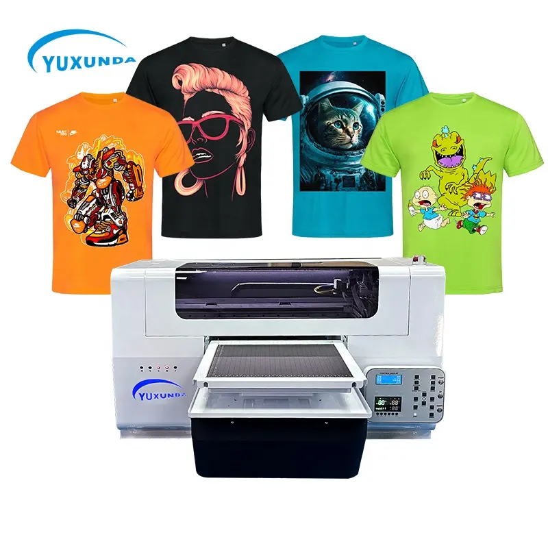 Impresora automática DTF DTG 2 en 1 de bajo costo A3 directa a la ropa, máquina de impresión de camisetas de inyección de tinta, impresora inteligente de camisetas