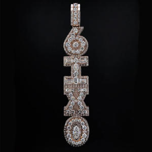 Colgante Personalizado con Inicial de Letra, Moissanita VVS, Plata de Ley 925, Estilo Hip Hop Iced Out, Joyería para Raperos - Product Image 2