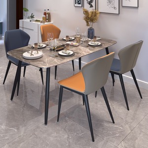 Mesa de Comedor Rectangular Moderna y Minimalista con Borde Curvo, Diseño de Lujo Ligero para Casas y Apartamentos Pequeños - Product Image 2