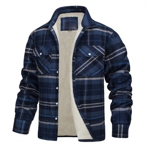 Camisas de Franela de Algodón para Hombre, Estilo Casual a Cuadros, Cierre de Botones, Forro Polar, Tela de Sarga Lavada, Servicio OEM, Transpirable - Product Image 3