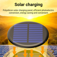 Lámpara LED de Energía Solar con Pantalla LCD Digital, ABS IP44, Recargable, para Exteriores, Camping y Puestos de Mercado Nocturno