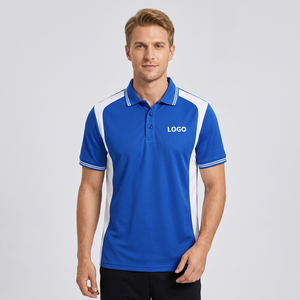 Blue White Color Block <b>Men's</b> <b>for</b> <b>Shirt</b> Short Sleeve Quick Dry Breathable Custom Logo Casual Workwear Team Top 100% Cotton Made - Product Image 2