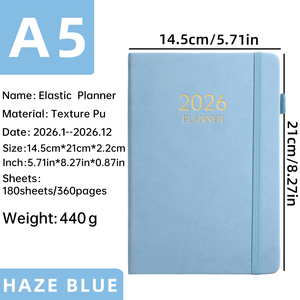 A5 Thanh Lịch Thiết Kế Tối Giản 2026 Lịch Trình Tiếng Anh Cuối Cùng Hàng Ngày Hàng Tháng Kế Hoạch Lỏng Lẻo Lá Nhật Ký Trường Tổ Chức PU Da - Product Image 6