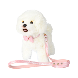 Set tali dan kekang kulit lembut, kekang anjing berlian imitasi berkilau rompi Kristal Untuk anjing & kucing kecil - Product Image 5