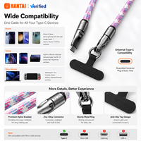 Câble de données universel Type-C en nylon tressé, charge rapide 3A pour ordinateurs et téléphones mobiles