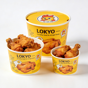 LOKYO - Contenedores de Papel <span class=keywords><strong>para</strong></span> Pollo Frito con Logotipo Personalizado Impreso, <span class=keywords><strong>para</strong></span> Palomitas de Maíz y Papas Fritas, 150oz 85oz, con Tapa - Product Image 1