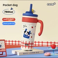 Venta al por mayor: Taza térmica de acero inoxidable Big Mac, bonita, de gran capacidad, con pajita, para café helado, portátil, para estudiantes, 6-12 horas