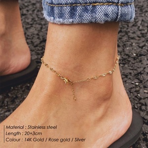 Emanco Handgemaakte Meisjes Enkelbanden Fijne Voet En Lip Ketting <span class=keywords><strong>In</strong></span> Goud Pvd Plating Dunne Roestvrijstalen Enkelband - Product Image 3