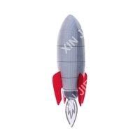 Jouets en peluche fusée personnalisés gris, design de dessin animé, jouets en peluche fusée sur mesure, jouets en peluche fusée de taille personnalisée
