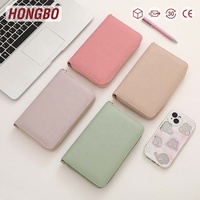 Hongbo meilleure vente sans taxe 28 couleurs prêtes A6 galet cuir fermeture éclair classeur portefeuille pour l'argent budget planificateur avec dragonne