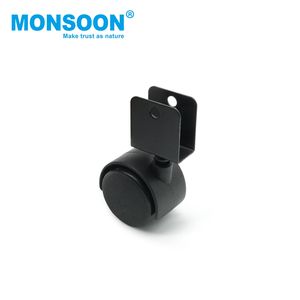 Rueda Giratoria Profesional para Muebles de 2.5 Pulgadas, Negra, Tipo U, Doble PU, Sin Freno, para Hospital - Product Image 2