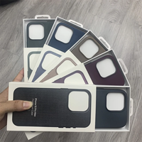 Étuis magnétiques FineWoven pour iPhone 15 Pro Max, étuis de téléphone portable FineWoven avec animation ic pour iPhone 15, coque de téléphone