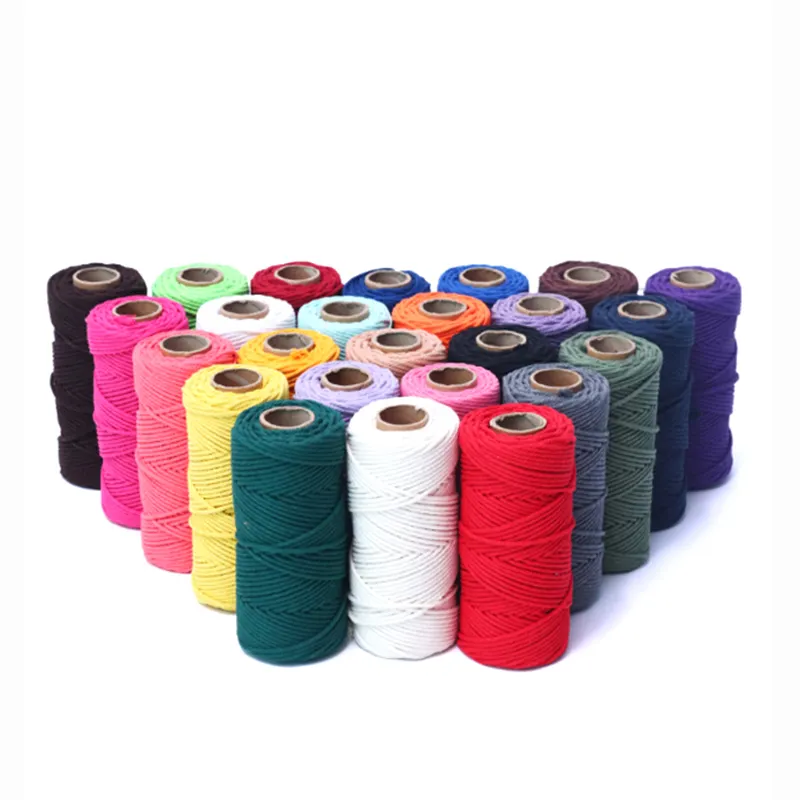 Cordón de algodón de macramé para pared, 2mm, 3mm, 4mm, color para decoración del hogar