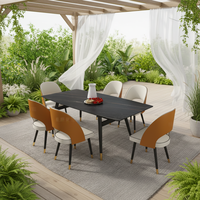 Ensemble de meubles de salle à manger en marbre - Design moderne, pliable, durable et imperméable pour café/restaurant