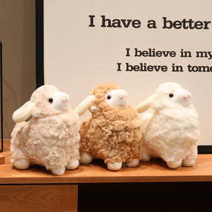 Adorable Peluche Mouton de Simulation, Poupée Agneau en Velours de Laine d'Alpaga, Rembourrée en Coton PP, Coussin de Lit - Product Image 6