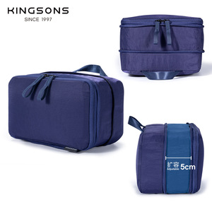 Kingsons Clothing Organizer Travel Bag Large Capacity Zipper Closure Rectangle Solid Color Portable Storage For Leisure Travel - Product Image 5