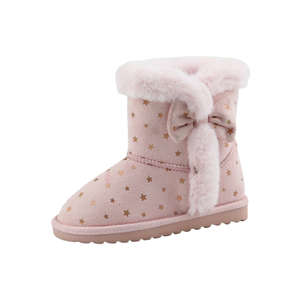 <span class=keywords><strong>Botas</strong></span> <span class=keywords><strong>de</strong></span> nieve <span class=keywords><strong>de</strong></span> felpa para niños y <span class=keywords><strong>niñas</strong></span>, zapatos cálidos con lazo, para invierno, <span class=keywords><strong>2022</strong></span> - Product Image 4