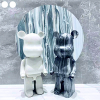 Figurines Fluides Tendance, Statue d'Ours Blanche, Sculpture DIY pour Peinture par Coulée, Ornements en Briques d'Ours 27/35/50cm, Décoration d'Intérieur, Artisanat en Résine