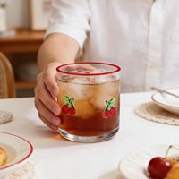 Hittebestendige transparante fruitglazen 14 oz vaatwasserbestendig sap/wijn/cocktailglazen aardbei citroen kers sinaasappel steelloos