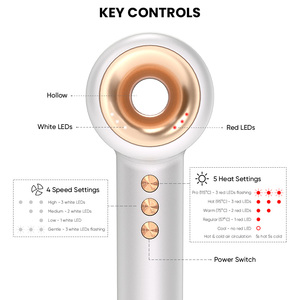 ไดร์เป่าผมไอออนิค 2026 ความเร็วสูง น้ำหนักเบา สีขาวทอง หรูหรา แห้งเร็ว พร้อมดูแลเส้นผม สำหรับใช้ในโรงแรมและครัวเรือน - Product Image 5