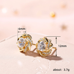 Eleganti Orecchini a Perno a Forma di Fiore e Quadrifoglio per Donne, Accessori per Orecchie per Uso Quotidiano Estivo - Product Image 4