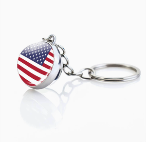 Wholesale <strong>Custom</strong> of <strong>United</strong> States Keychain <strong>National</strong> Souvenir Luminous Glass Ball Keychain Countries Keychain Fashion Jewelry - Product Image 1