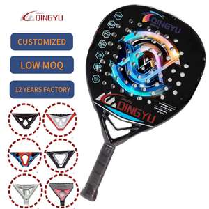 Raquette de paddle-tennis de plage portable de qualité supérieure personnalisée, 12K 18K carbone diamant, forme de larme, bandes de rotation, raquette de paddle-tennis - Product Image 1