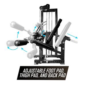 Machine de musculation 2-en-1 pour extensions et curls assis en titane, avec acier robuste de 3 mm, pile de poids de 300 lb, équipement de force à double fonction - Product Image 2