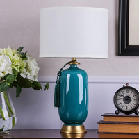 Lampe de bureau en céramique minimaliste et luxueuse américaine, blanche, salon, chambre à coucher, chevet, luminaires modernes à économie d'énergie