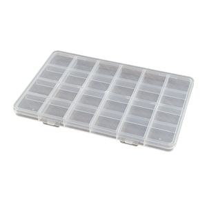 Transparent 24 Compartment Plastic Storage Box For Beads Hardware Nail Art Jewelry Organizers Desktop Organizer 18.9x12.9x1.2cm - Product Image 5