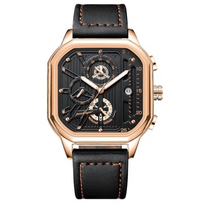 Montre homme POEDAGAR, luxe, décontractée, sport, chronographe, cuir, étanche, lumineuse, cadeau - Product Image 1