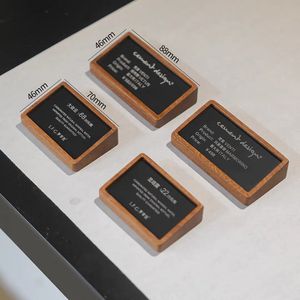 Bán buôn Chất lượng cao bằng gỗ giá tag giấy và bút hiển thị giá tag đứng bằng gỗ Giá hiển thị dấu hiệu - Product Image 3