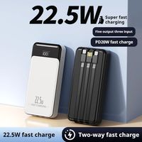 Chargeur portable ultra-fin avec logo personnalisé PD22.5W Type-C, câble intégré, batterie externe 10000 mAh, charge rapide
