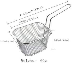 Cesta Cuadrada Mini de Acero Inoxidable para Papas Fritas, Cesta Coladora para Snacks de Restaurante, Dim Sum Americano, Venta al por Mayor - Product Image 4