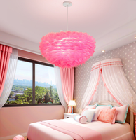 Plafonniers Romantiques et Chaleureux en Plumes Style Nordique, Lustre Créatif pour Chambre à Coucher et Salon, Populaire Tendance Instagram pour Chambre de Fille