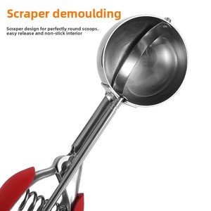 Cucchiaio per gelato, formatore di palline di gelato, cucchiaio per frutta, cucchiaio per ghiaccioli con manico in silicone - Product Image 3