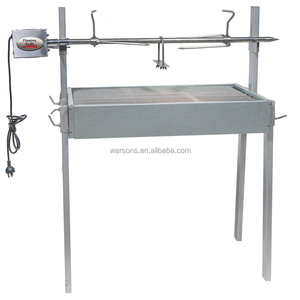 Asador de Carbón Ajustable en Longitud, Extensible, Grande, de Acero Inoxidable, con Espiedo Giratorio - Product Image 6