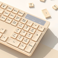 Clavier d'ordinateur silencieux de bureau 104 touches 2.4G / BT à double mode Combo clavier et souris sans fil multimédia