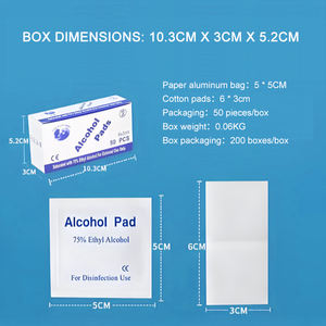 Lingettes antiseptiques jetables à 75% d'alcool, 100 pièces, emballées individuellement, pour la désinfection des appareils médicaux et de la peau - Product Image 5